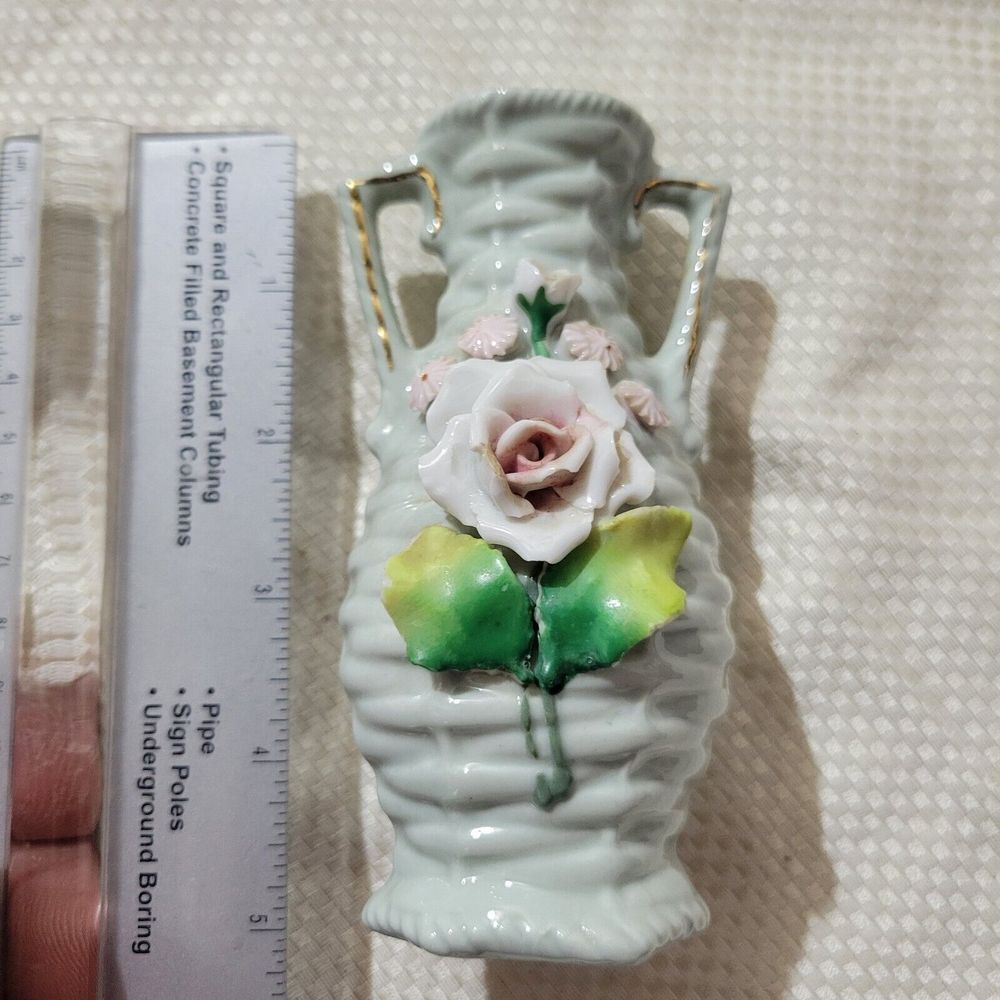 VintageAbout this‎ itemGerman Miniature 5" Bud Applied Flowers Vase
